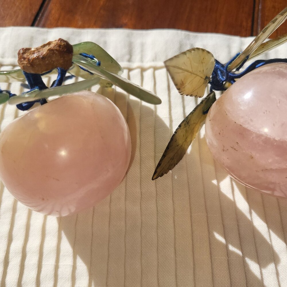 Rose Quartz Fruit Decor Set